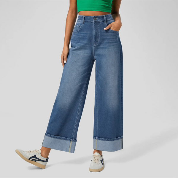 Women's High Waisted Barrel Jeans, Casual Loose Boyfriend Wide Leg Denim Pants