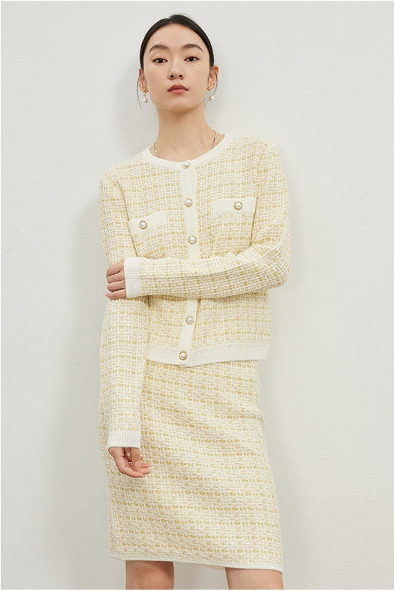 Mint Mambo Light Luxury and Elegant Knitted Skirt Suit