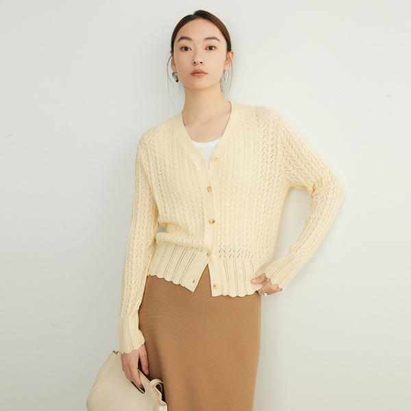 Ladies Basolan Wool Knitted Cardigan